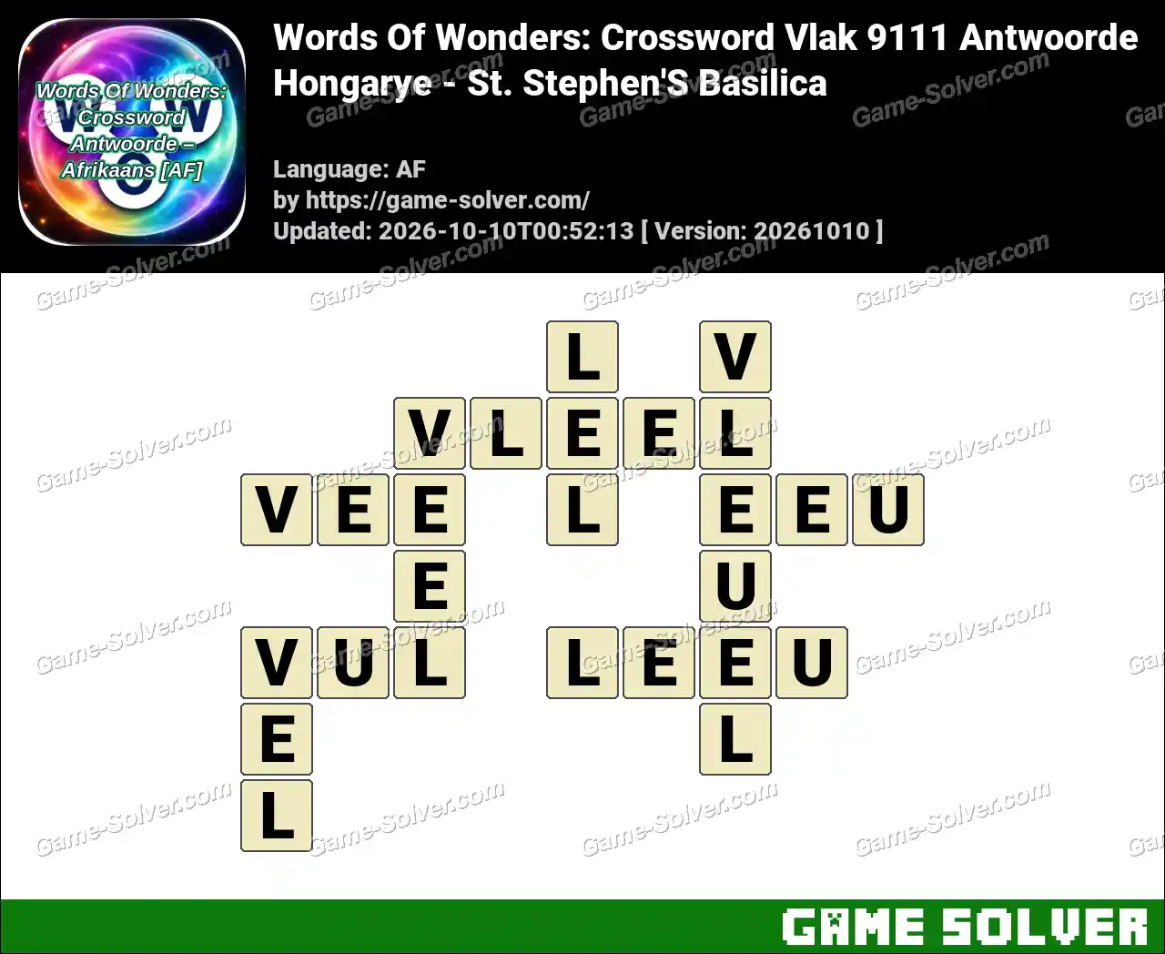 Words Of Wonders: Crossword Vlak 9111 Antwoorde – Hongarye – St. Stephen’S Basilica